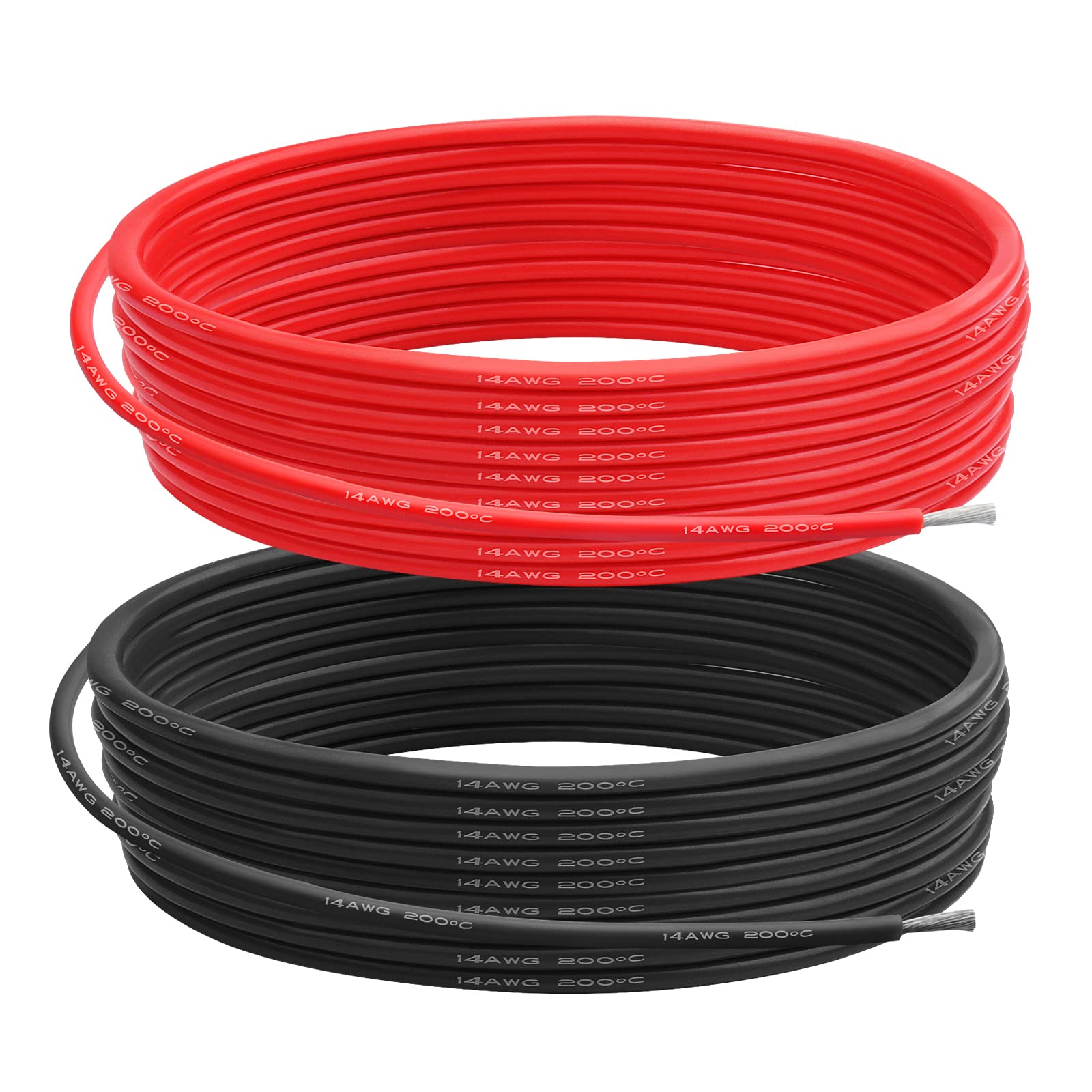 Wire 22 Gauge Copper - Schwarz-roter Silikon-Elektrodraht 8 10 12 14