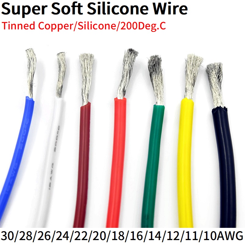 Wire 22 Gauge Copper - 2M/5M superweicher Silikonkautschukdraht 30 28 26