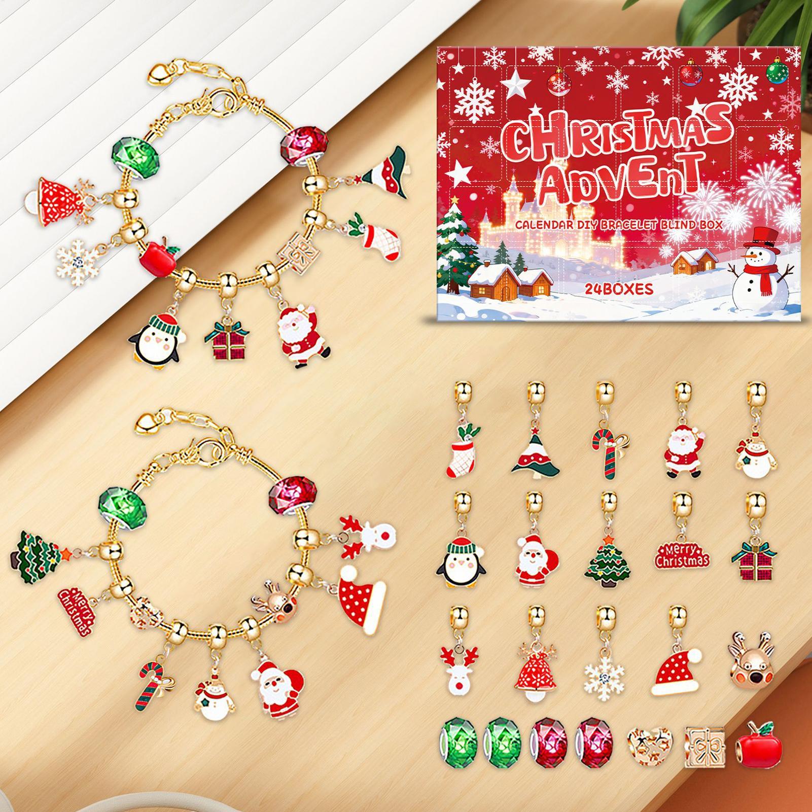 Jewelry Making Advent Calendar - Adventskalender zur Schmuckherstellung, 24-Tage-Countdown-Set mit Armbändern,