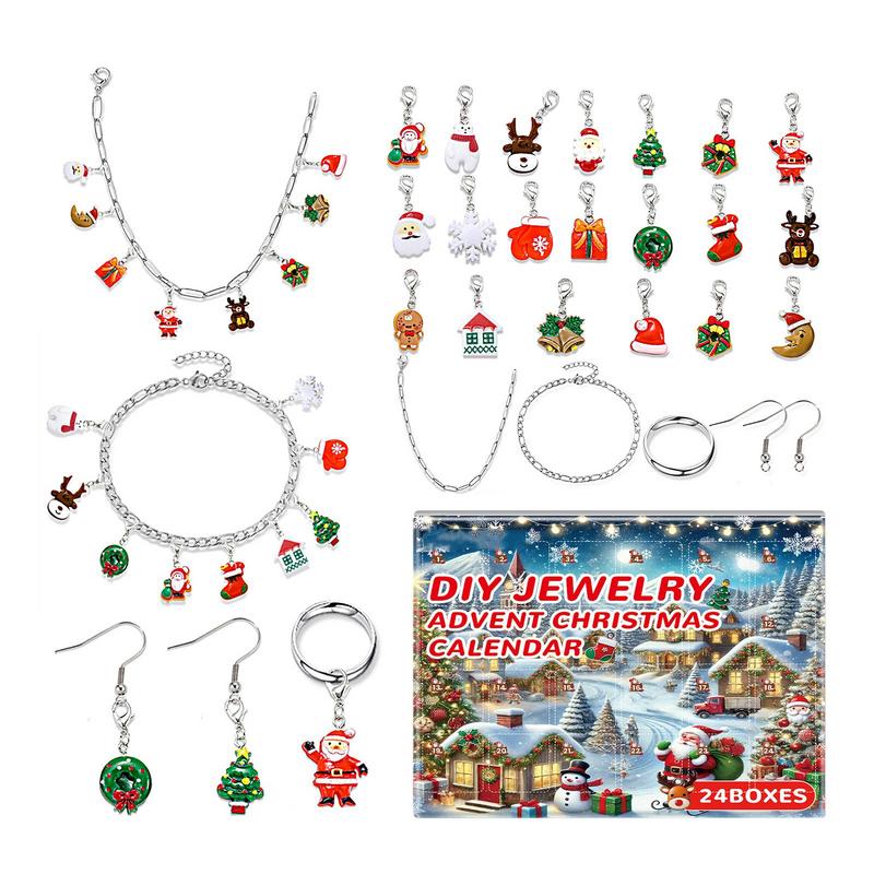 Jewelry Making Advent Calendar - Weihnachtsschmuck Adventskalender DIY Armbandherstellungsset 2025, Weihnachtsgeschenk