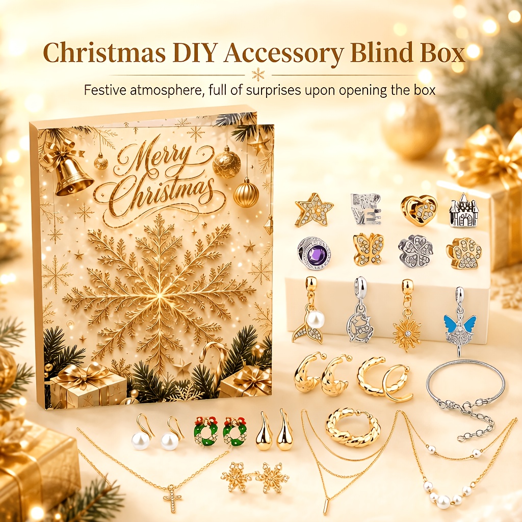 Jewelry Making Advent Calendar - 24-teiliges Adventskalender DIY Metallperlen-Armband-Set, Handgemachtes Schmuckgeschenk