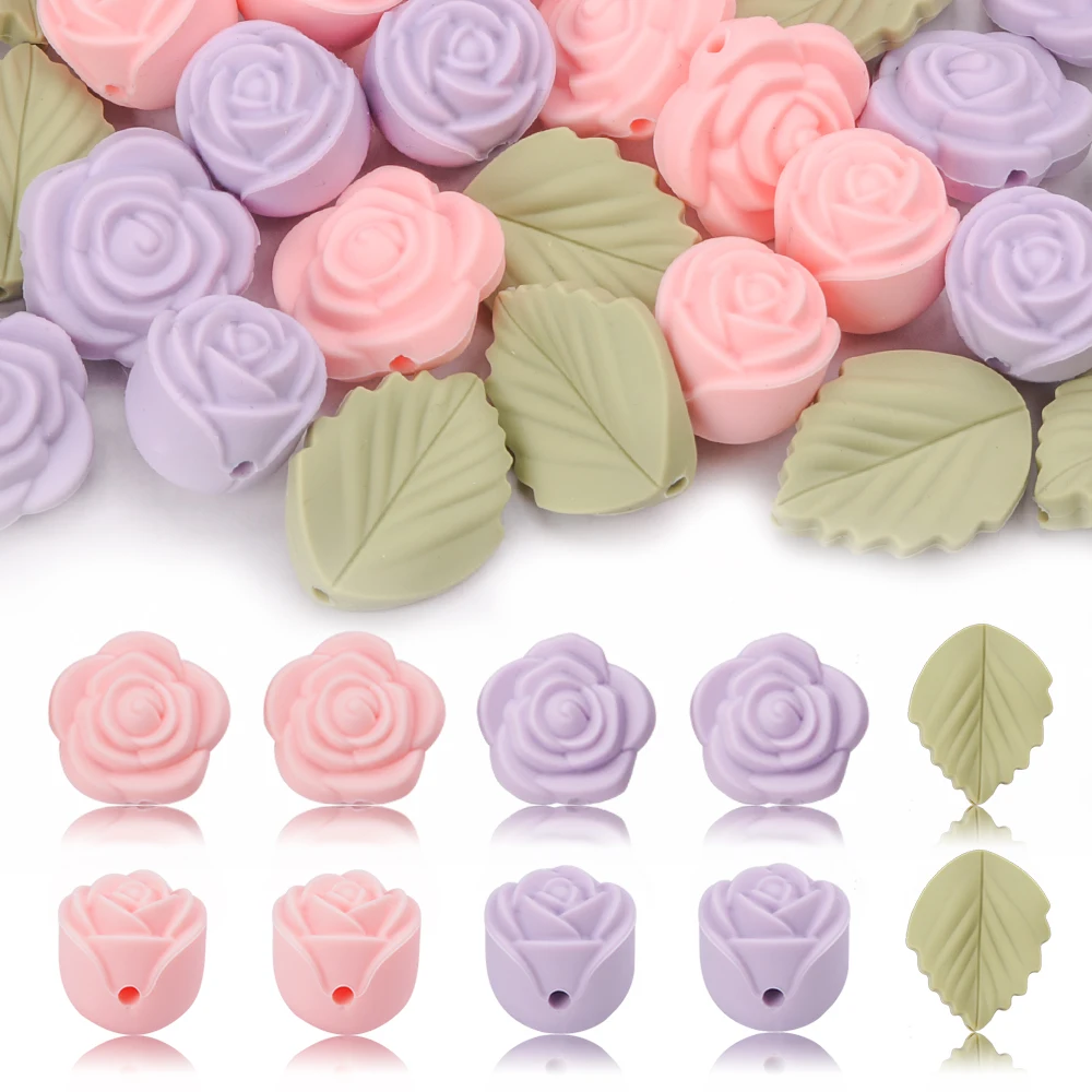 Jewelry Making 3 Year Old - Lofca 30pcs Rose Silikon Perlen Blume