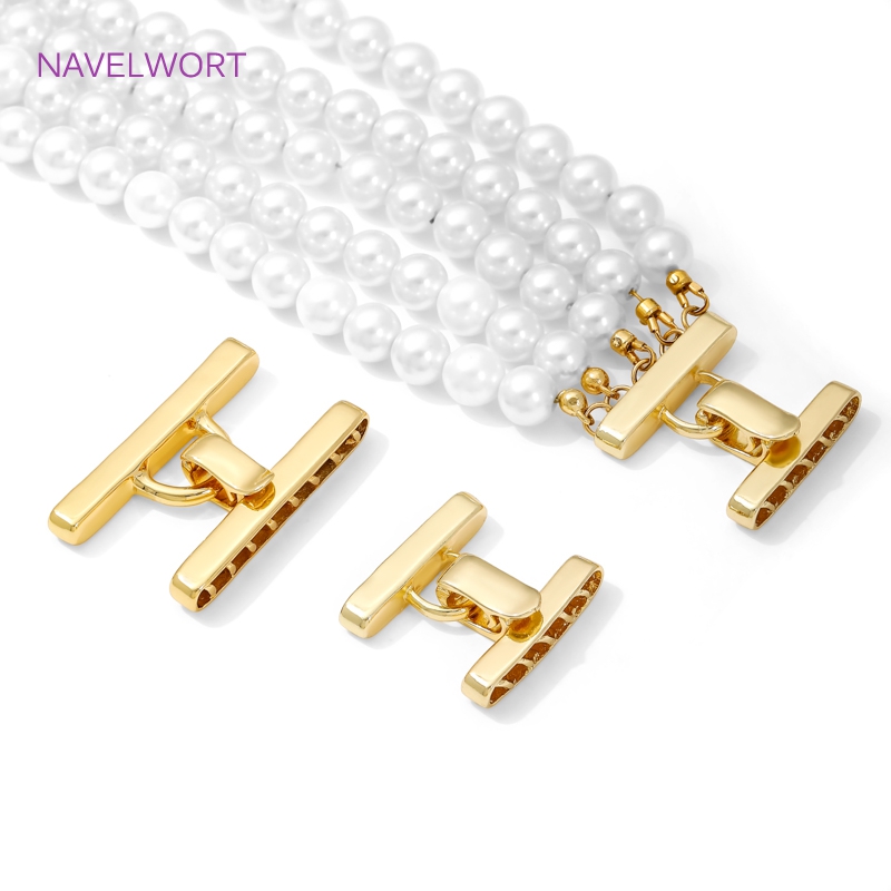 Jewelry Making Articles - Halskettenverschluss mit mehreren Strängen, 18 Karat
