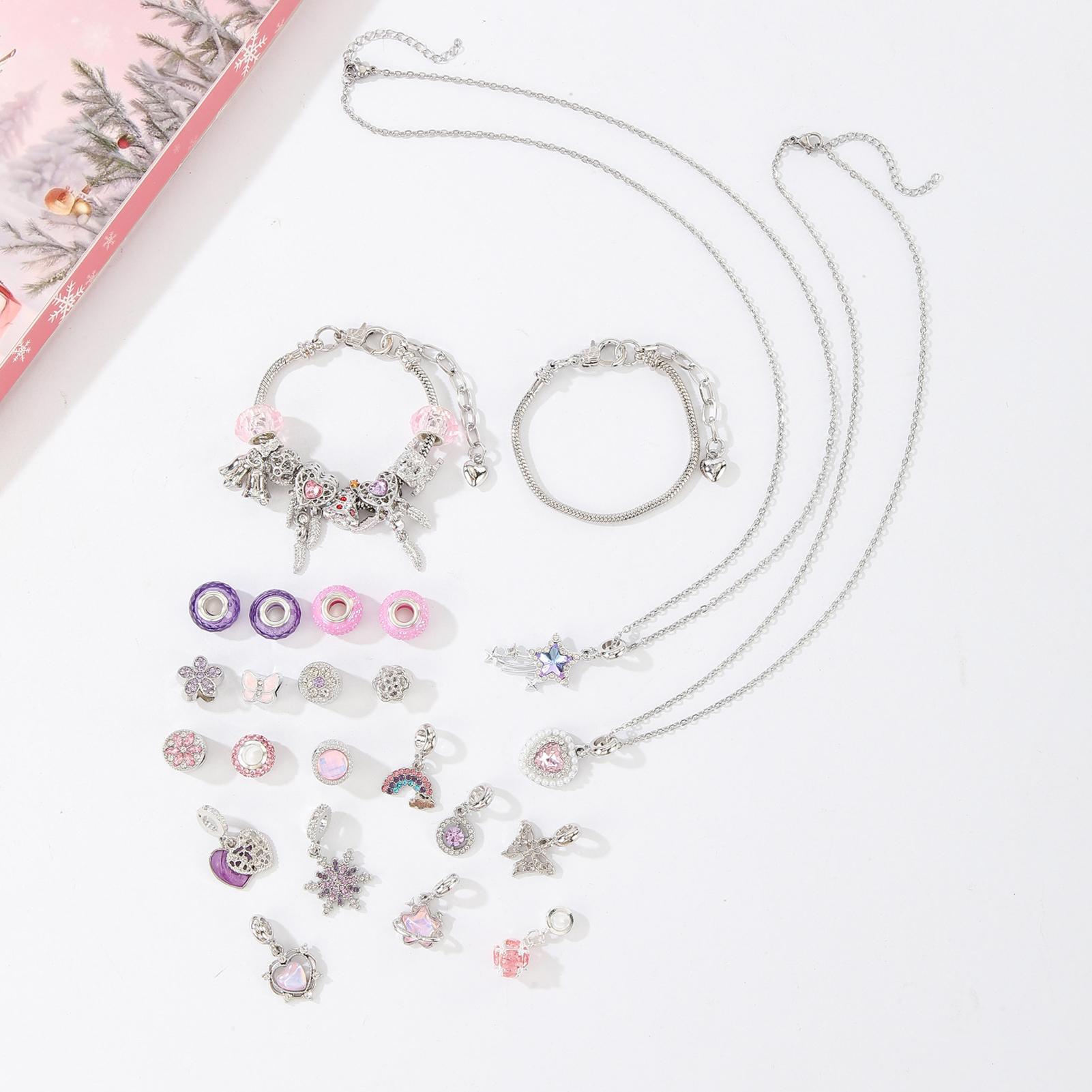 Jewelry Making Advent Calendar - Weihnachts-Countdown-Adventskalender-Charm-Armbänder, Schmuckherstellungsset mit 29 Charm-Perlen und