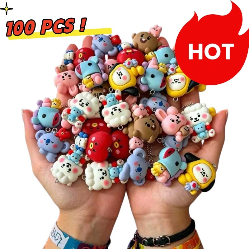 Jewelry Making Ideas - 7 Stück BT21 Harz-Cartoon-Anhänger DIY-Zubehör Bastelbedarf
