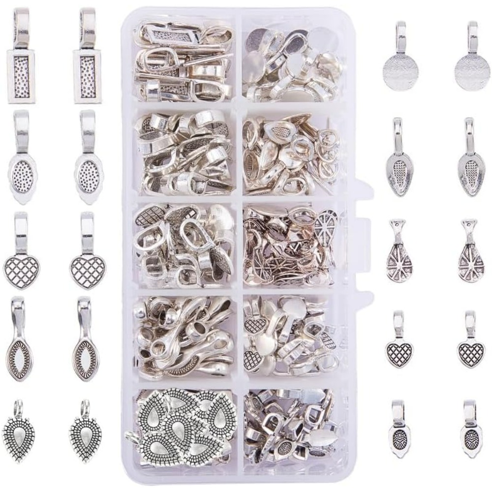Jewelry Making Silver - 200 Stück 10-teilige flache Pad-Bügel aus