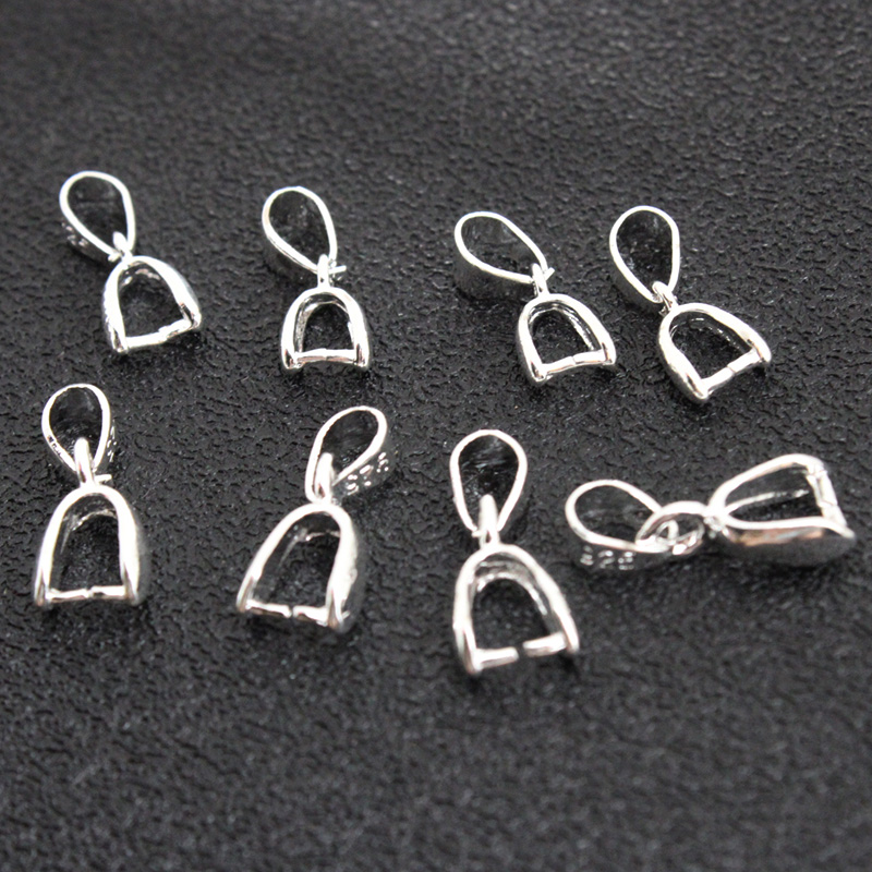 Jewelry Making Silver - 10 Stück 925 Sterlingsilber plattierte Kupfer-Anhänger-Klemmverschlüsse,