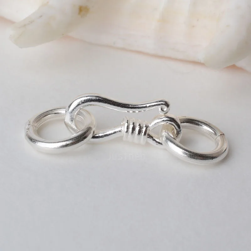 Jewelry Making Silver - S-Haken- und Ösenfischverschluss aus Sterlingsilber mit
