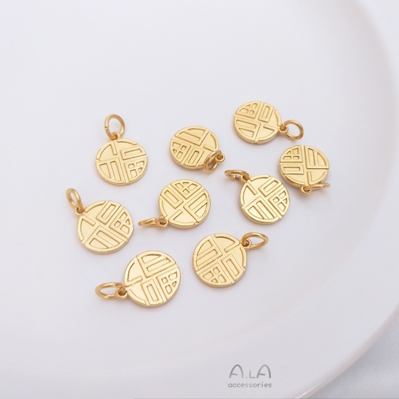 Jewelry Making Vietnam - Vietnamesischer Sandgold Fu-Charakter Anhänger Glücksbringer Langanhaltende