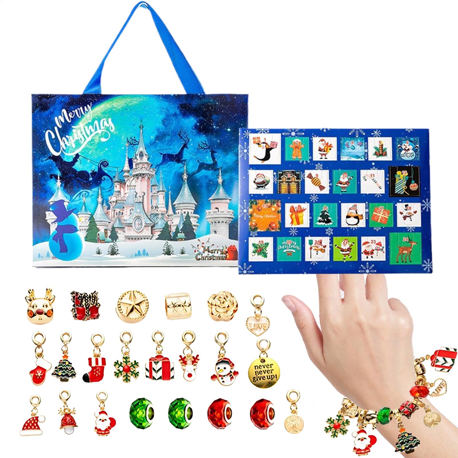 Jewelry Making Advent Calendar - 2025 Weihnachts-Charm-Armbandherstellungsset, 24 Tage, Countdown-Schmuck, Adventskalender,