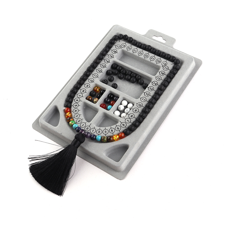 1PC Grau Beflockte Perle Bord  – Jewelry Making Table Bewertung und Preis
