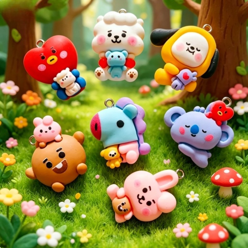 7 Stück BT21 Harz-Cartoon-Anhä – Jewelry Making Ideas Bewertung und Preis