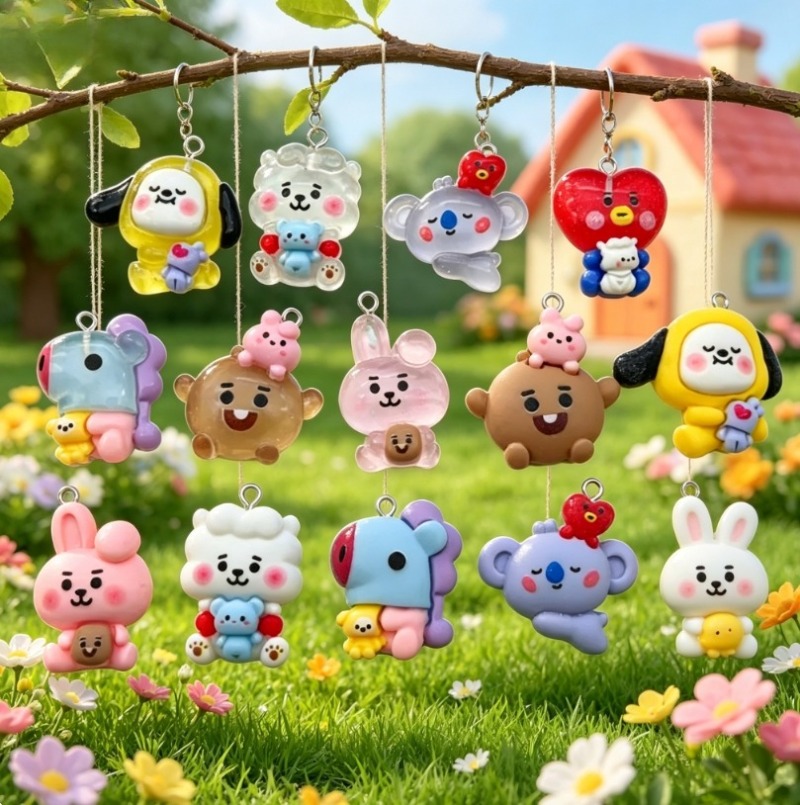 7 Stück BT21 Harz-Cartoon-Anhä – Jewelry Making Ideas Bewertung und Preis