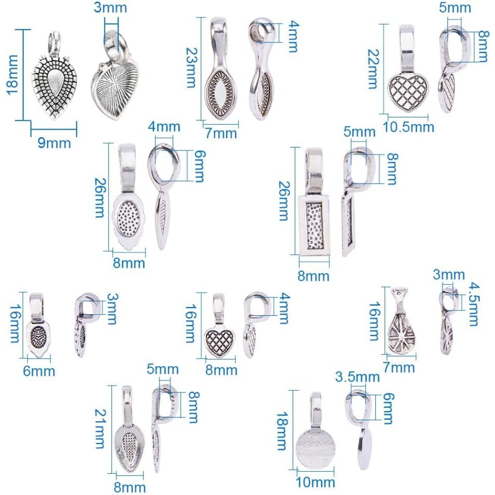 200 Stück 10-teilige flache Pa – Jewelry Making Silver Bewertung und Preis