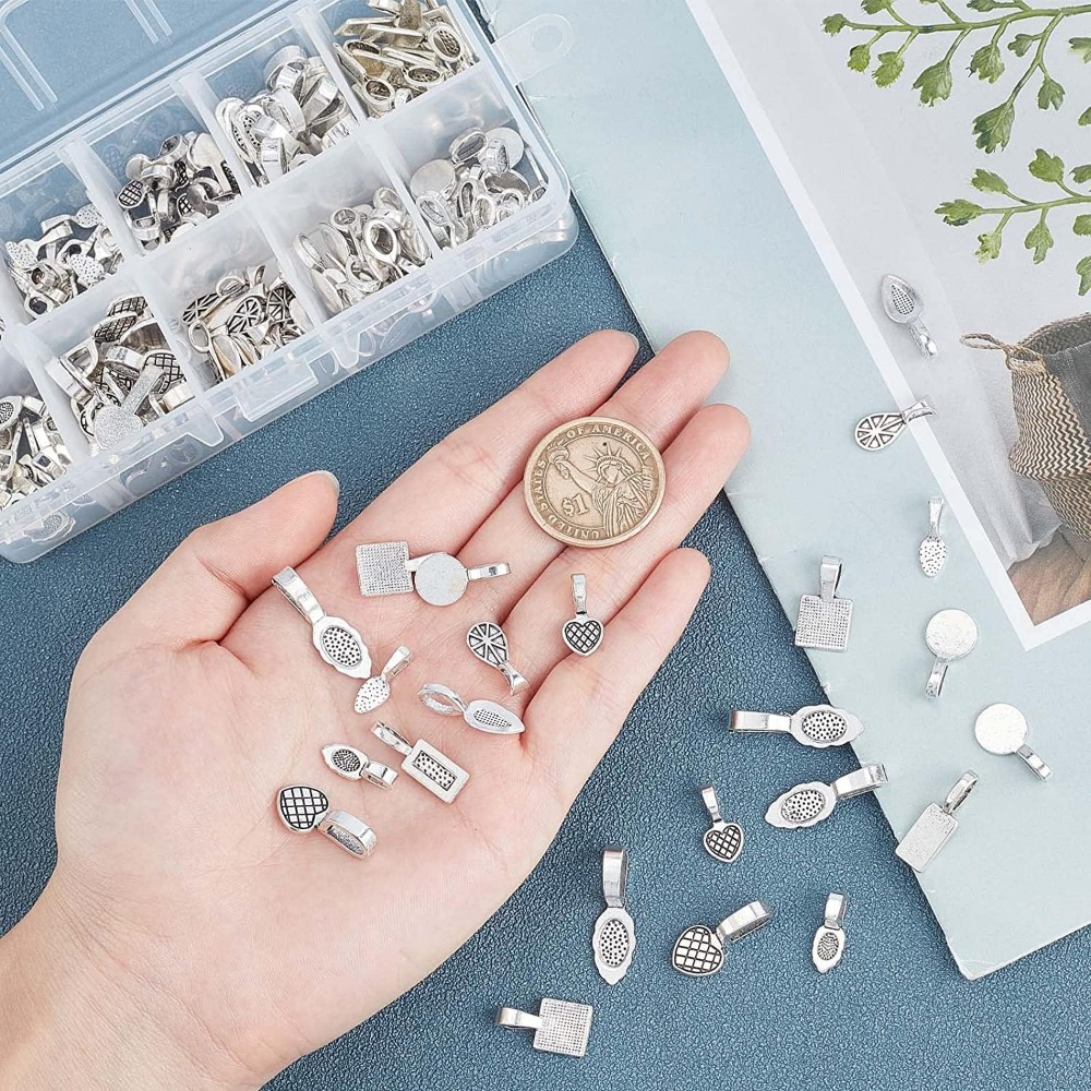 200 Stück 10-teilige flache Pa – Jewelry Making Silver Bewertung und Preis